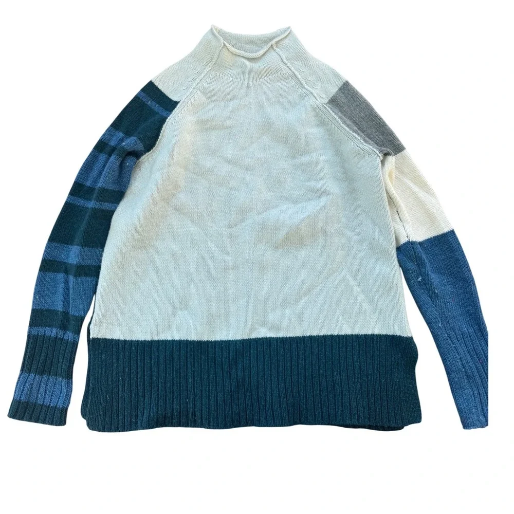 Zaket Plover Striped Colorblock Wool Blend Sweater Womens XS Cozy Modern Knit - Picture 1 of 4